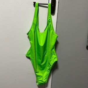 Neon Green one piece bathing suit